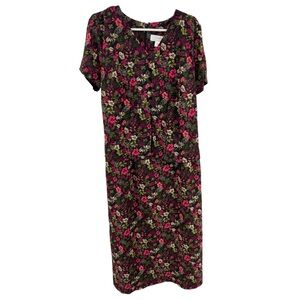 CJ Banks floral 90s ankle dress illusion Y2K modest casual business 16W plus